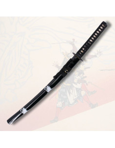 Funktionales Wakizashi mit schwarzer, dekorierter Scheide... 2