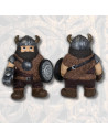 Vikinger Figur aus Harz mit Hammer und Schild (10,5 cm.)