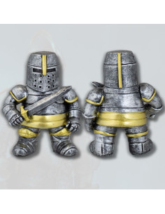 Resin figur af middelalderlig kriger med sværd (10,5 cm.)