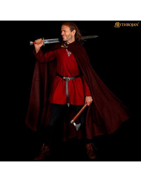 Capa medieval en lana con capucha y...