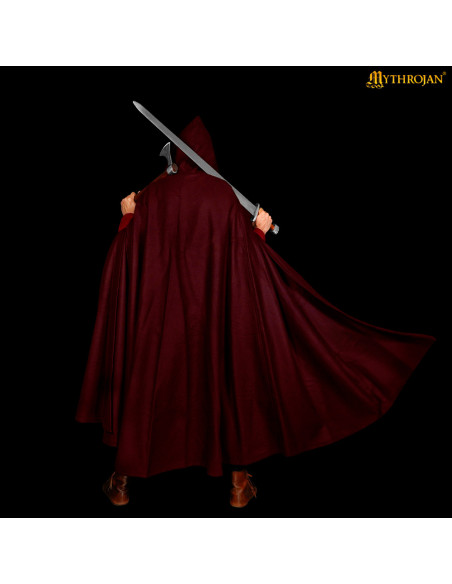 Capa medieval en lana con capucha y...