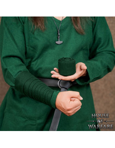 Vikingarmband van wol, groene kleur