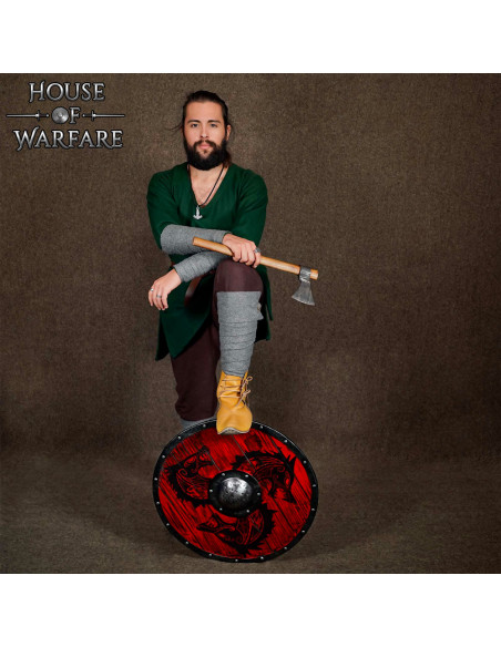 Brazalete vikingo en lana, color gris