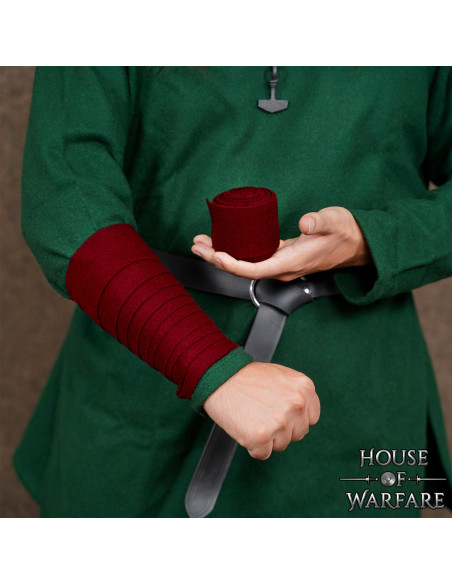 Viking armband van wol, bordeauxkleurig