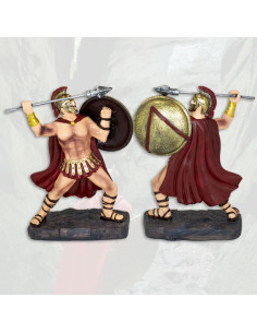 Resinfigur af spartan kriger med lanse (12 cm.)