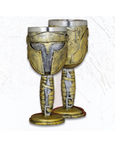 Copa resina decorada casco Espartano (18,5 cm.)