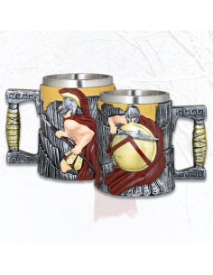 Taza resina decorada casco Espartano (12,5 cm.)