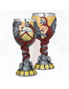 Copa resina decorada casco Espartano (18,5 cm.)