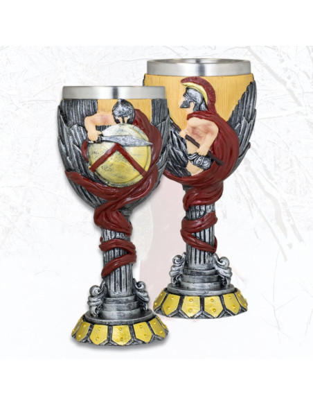 Dekorierte Resinkelch Spartaner Helm...