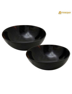 Set von 2 mittelalterlichen Schalen aus Horn