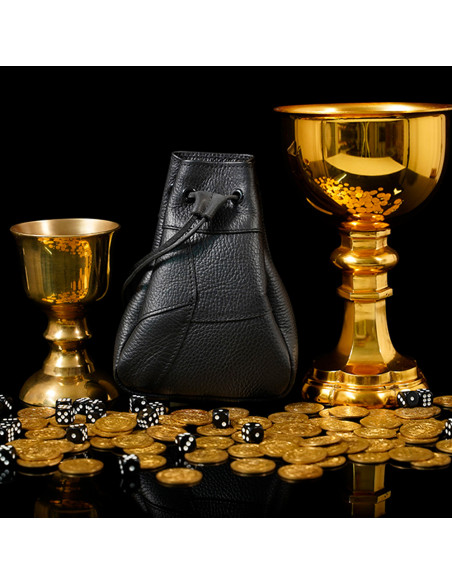 Mittelalterliche Almosenbörse, schwarz