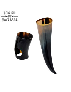 Cuerno vikingo para beber, con soporte 2