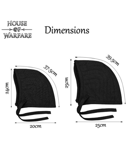 Crespina medieval acolchada, color negro