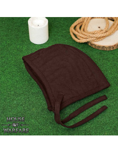 Middeleeuwse gewatteerde coif, kleur bruin