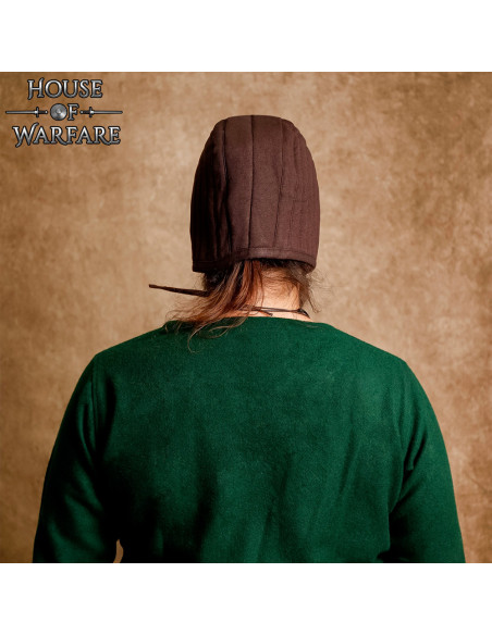 Middeleeuwse gewatteerde coif, kleur...