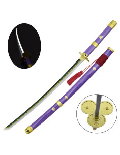 Katana Enma de Zoro púrpura de One Piece con luz