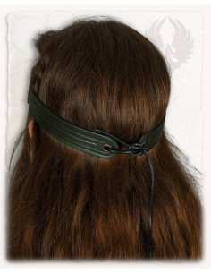 Diadema sencilla corona celta de Isidor en cuero - verde... 2