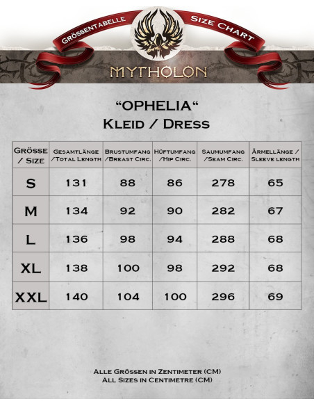 Vestido medieval Ophelia en verde-negro