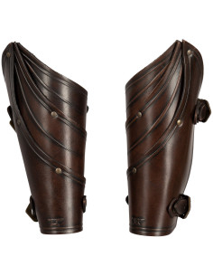 Middeleeuwse leren armbanden model Lilith, kleur bruin