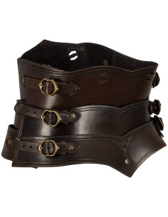 Corset fra middelalderen i læder, model Lilith, farve brun 2