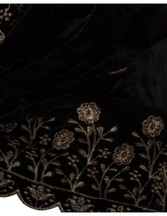 Pañuelo medieval decorado modelo Jasmin, color negro 2