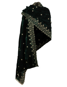 Middeleeuwse decoratieve sjaal model Jasmin, groene kleur