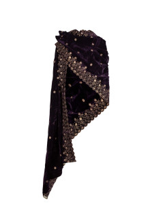 Pañuelo medieval decorado modelo Jasmin, color violeta