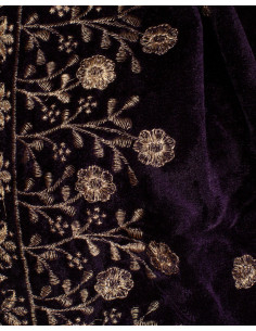 Pañuelo medieval decorado modelo Jasmin, color violeta 2