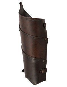 Medievale Beinschützer aus Leder Modell Lilith, braun 2