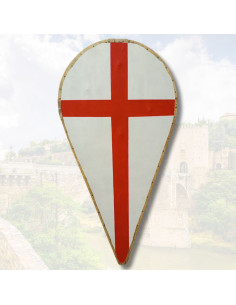 Escudo templario Lagrima, canteado cuero