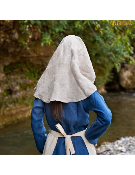 Middelalderligt halvmåne-slør i hør...