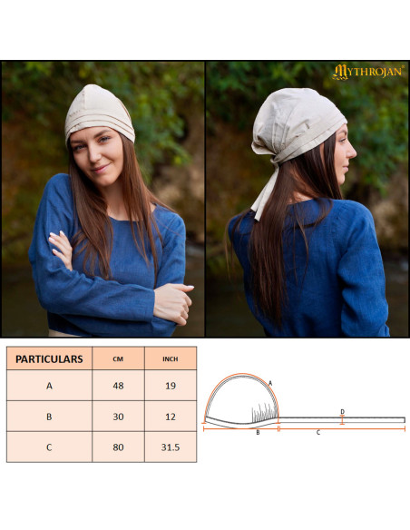 Gorro medieval lino y algodón modelo...