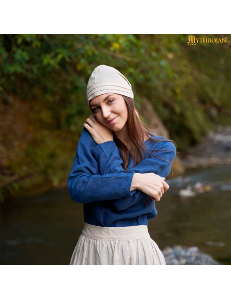 Middeleeuws hoedje van linnen en...