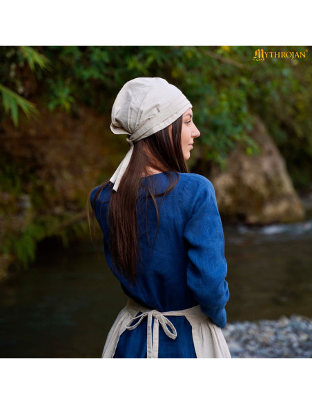 Middelalderhue i hør og bomuld, model...