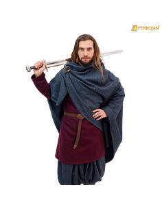 Capa vikinga medieval algodón modelo Alaric, color azul