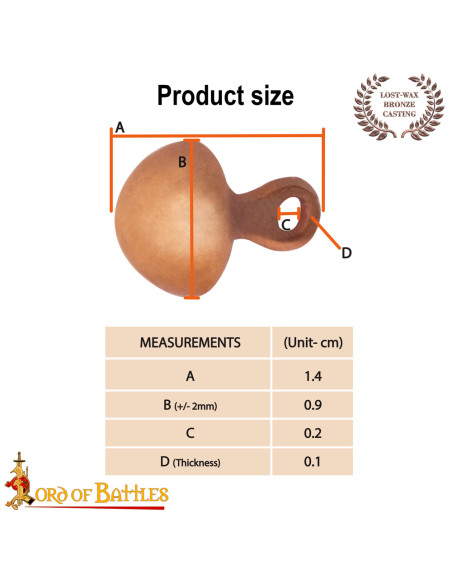 Pack van 5 middeleeuwse knopen in brons