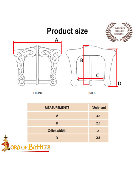 Hebilla clasica en bronce con adornos...