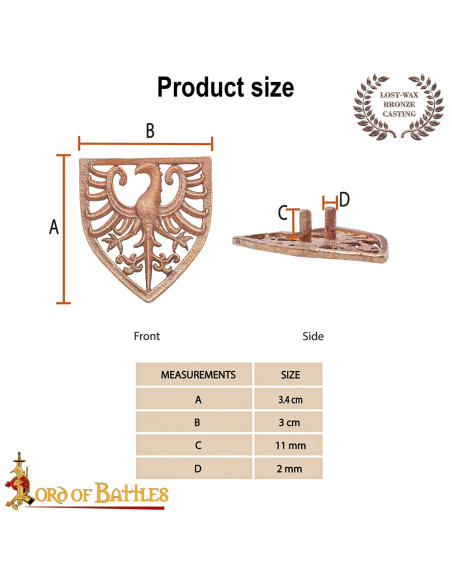 Wappen-Adler aus Bronze für Gürtel