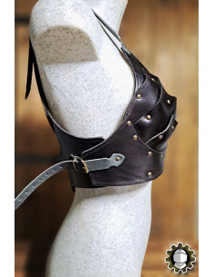 Mittelalterliches Leder-Corsett Modell Senua, schwarz 2