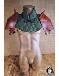 Medievale Schulterpolster aus Leder Modell Senua, braune...