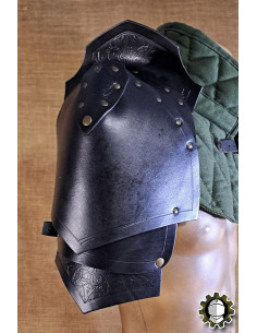 Middeleeuwse leren schouderstukken model Cicero, zwarte... 2