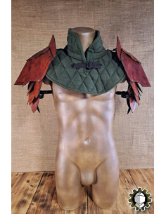 Middeleeuwse leren schouderstukken model Namor, kleur bruin