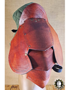 Mittelalterliche Leder-Schulterpolster Modell Brian, braun 2