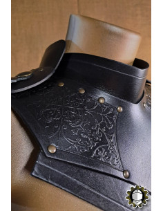 Medieval læder gorjal model Senua, sort 2