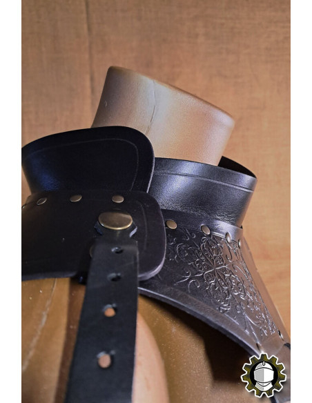 Medieval læder gorjal model Senua, sort