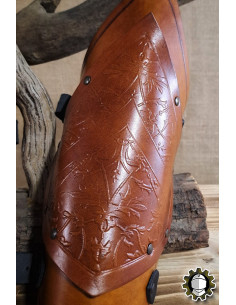 Middeleeuwse leren armbanden model Senua, kleur bruin 2