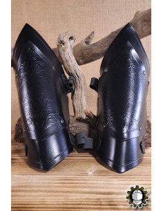 Mittelalterliche Lederriemen Modell Senua, schwarze Farbe