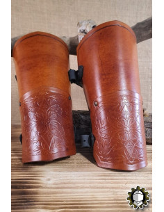 Middeleeuwse leren armbanden model Brian, kleur bruin