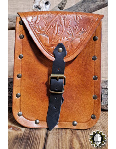 Middeleeuwse leren tas model Jerome, kleur bruin