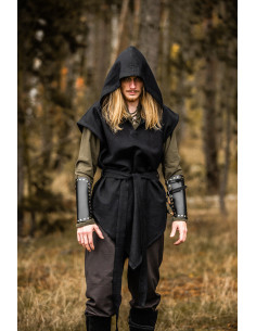 Túnica medieval negra de arquero modelo Aldón, unisex 2